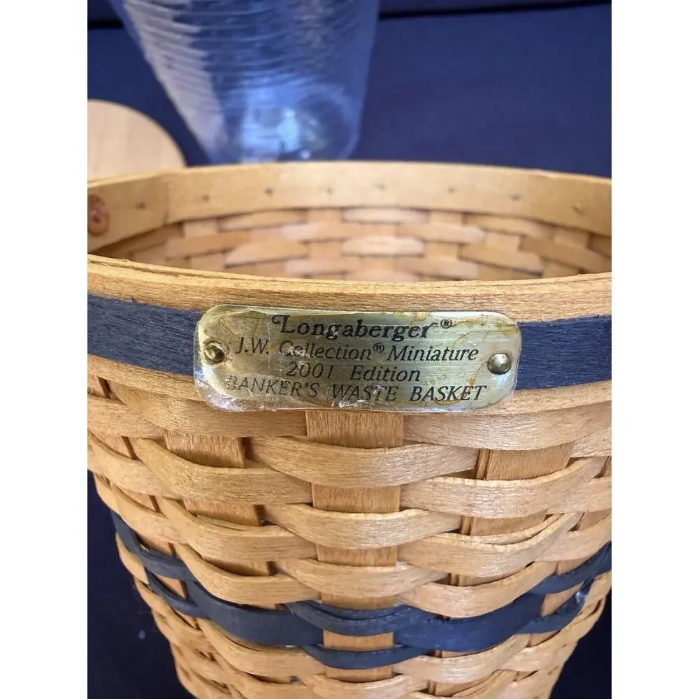Longaberger J.W. Collection Miniature Banker's Waste Basket 2001 Edition